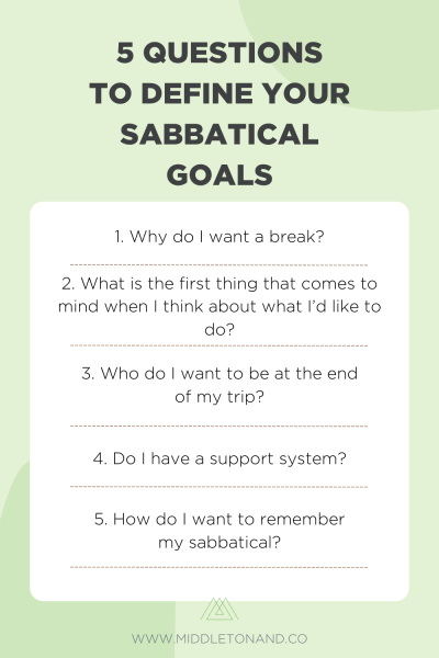 Sabbatical Goals - Questions